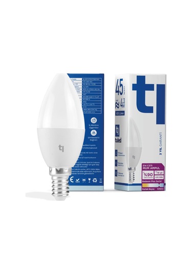 Redeem Plus C37s E14 Mum Ampul, Titreşimsiz, Göz Konforu, 609 Lümen, Parlak Beyaz, 5700 Kelvin