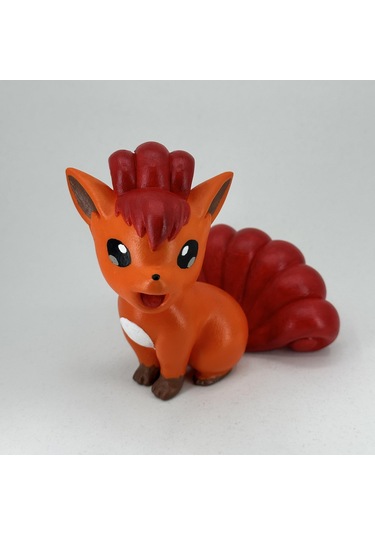 Vulpix Pokemon Kendi Biblonu Kendin Boya Seti - 3 Boyutlu Sevimli Biblolar + 5 Akrilik Boya + Fırça