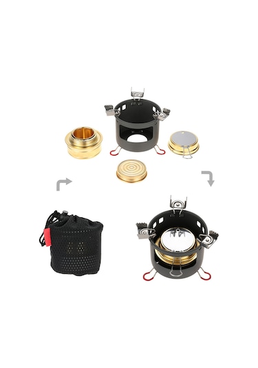 Geeksen Kamp Açık Hava Spirit Alkol Brülörü Kamp Ocağı Alkol Ocağı Braket Destek Seti Kamp Sobası Çok Renkli