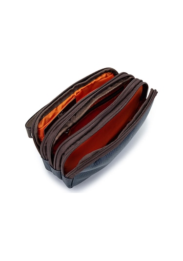 Tamer Tanca Erkek Hakiki Deri Lacivert El Çantası 688 1989 Erk Canta Y24 Lacı Fltr/kahve Lacivert