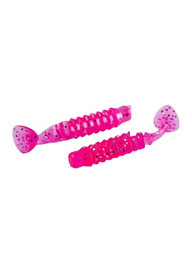 Silikon Kurt Yem - 1,5g 45mm - Fishack - 10 Adet - Uv Silikon - Pembe - Karides Kokulu