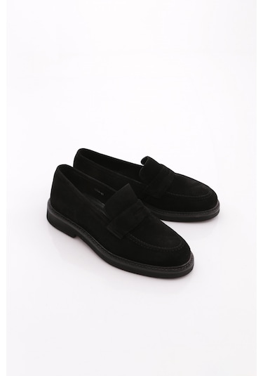 Dgn 1234 Erkek Loafer Ayakkabi Siyah Süet