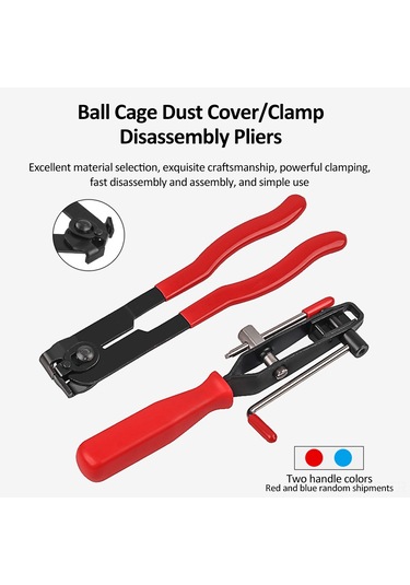 Symbee Çelik Kafes Klips Ve Demontaj Pliers Seti - Kaymazsız Kollü Boru Klips Aracı Kırmızı/mavi Rastgele