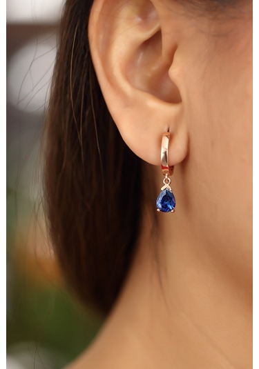 Azuris 925 Ayar Gümüş Mistik Damla Taşli Küpe N11.15372