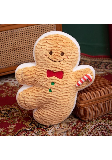 Suntek Yılbaşı Atma Yastığı Sevimli Yumuşak Doldurulmuş 40cm Kahverengi