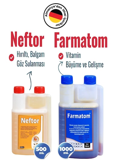 Munich Vet 2'li Set Farmatom Vitamin 1 L + Neftor Hırıltı 500 ML