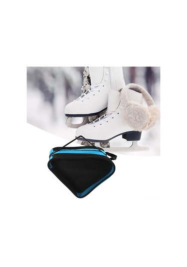 Wezone Oxford Kumaş Paten Çantası, 3 Bölmeli, Havlu-su Şişesi Depolama, Ventileli Ağızlı Cep, Ayarlanabilir Askı, Dayanıklı Metal Fermuar Mavi