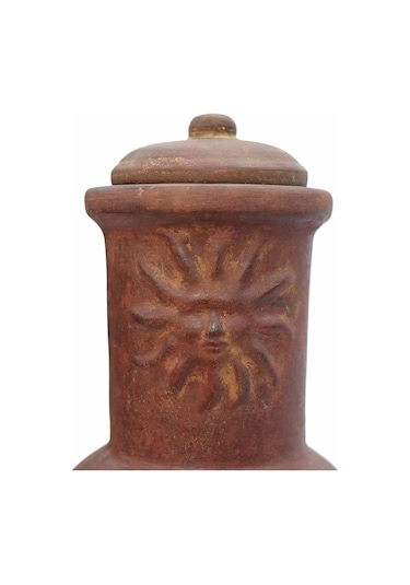 Güneş Motifli Küçük Chimenea Kırmızı