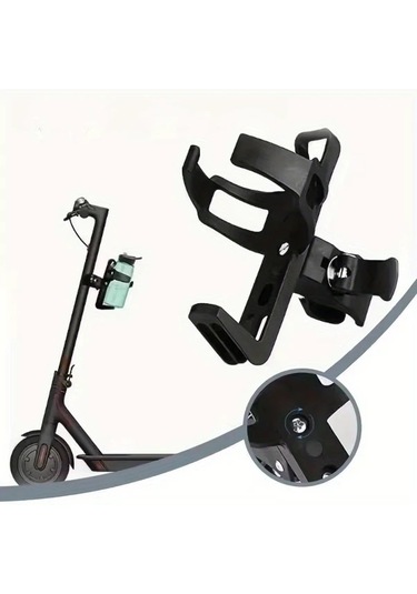 Chuangyinshop Siyah Bisiklet Şişe Kafesi Ayarlanabilir Tutucu Dönebilir Alet Gerektirmez Dayanıklı Siyah