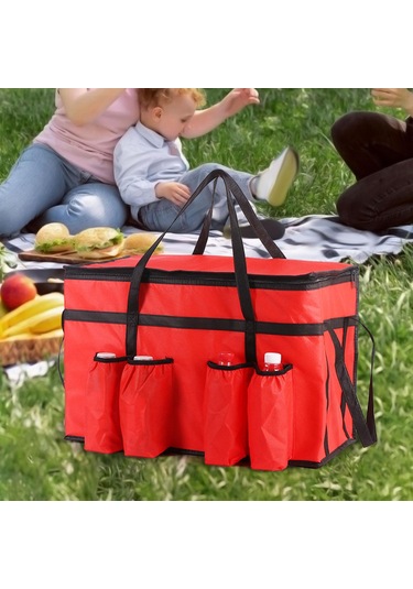 Suntek Yalıtımlı Gıda Teslimat Çantası Kırmızı Kırmızı