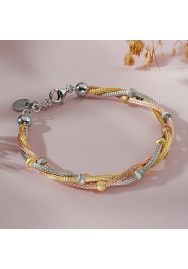 Yantra Silver Üçlü Burma Toplu Gümüş Dorika Bileklik