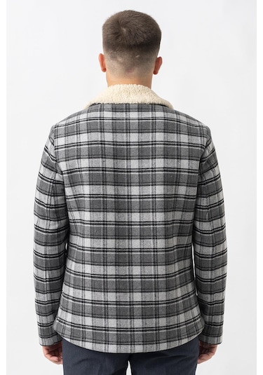 White Stone Aarau 58137 Slim Fit Kürklü Kaban - Antrasit