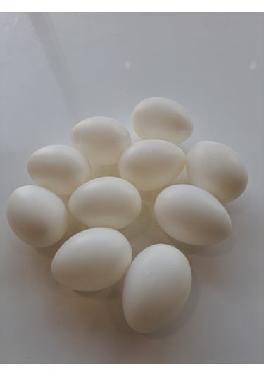 Plastik Sahte Tavuk Yumurta Beyaz 10 Adet