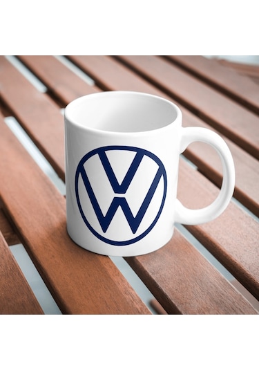 Applucky Volkswagen Logo Tarihçesi Baskı Kupa Bardak Beyaz