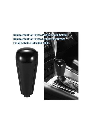 Ranyeek Toyota Prado 120/fj150/fj120/lc120 2003-2009 İçin Siyah Deri-plastik Vites Kol Köpüğü, Otomatik Vites Uyumlu, 9.7x5.5cm Boyutunda Siyah