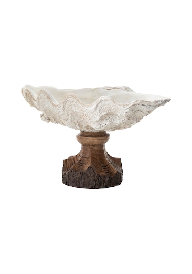 Mudo Home Shell Dekoratif Kase Beyaz 45x25x23 Cm