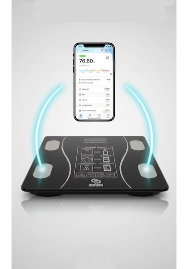Smartness SN-1075 Yağ Su Kas Vücut Kitle Endeksi Kilo Ölçer Tartı Dijital Baskül