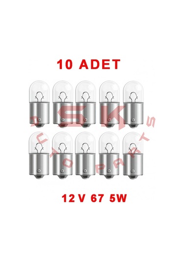 SKAUTO 12V R5W 67 Park Stop Ampul Ba15S 10 Adet