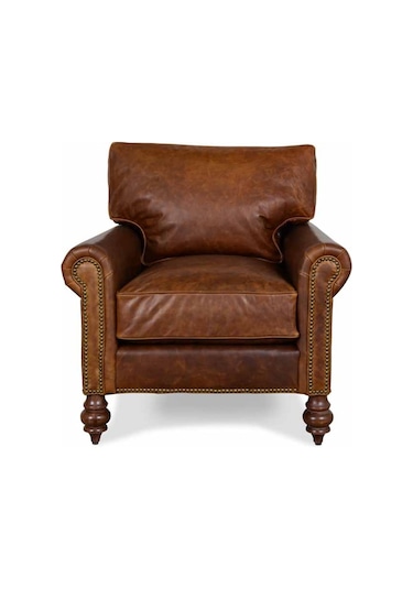 Hanelmobilya Hanel Mobilya Worth Chester Berjer Tekli Koltuk Kahve Suni Deri