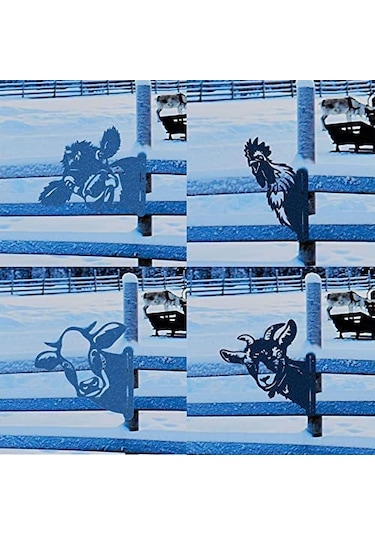 Suofeng Bahçe Dekorasyonu Gizlice Bakayan Metal Çelik Sığır Figürü - Dış Mekan Bahçe Tırnak Takımı - Modern Köy Stili