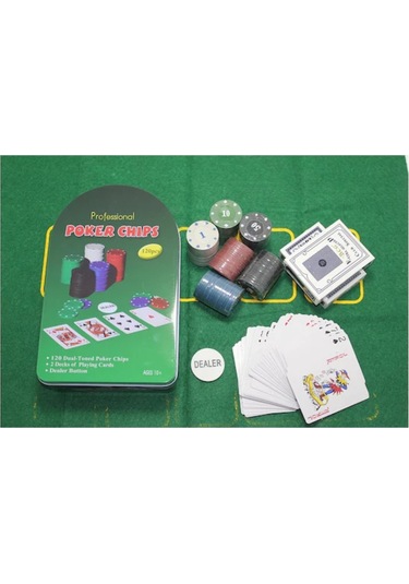 120 Chip Texas Hold'em Profesyonel Poker Set