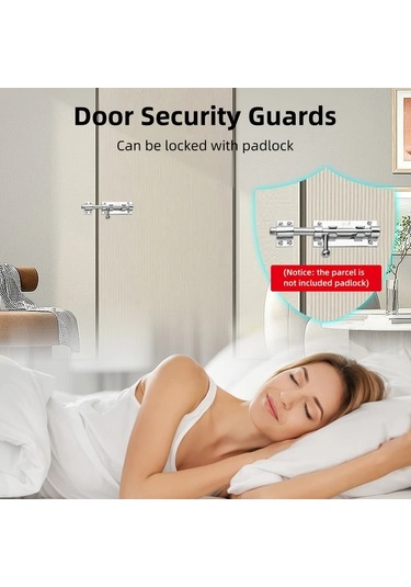 Lumaworld Silvery 11.6in Paslanmaz Çelik Sürgü Kapı Mandalı İç Ve Dış Mekan Kullanımı