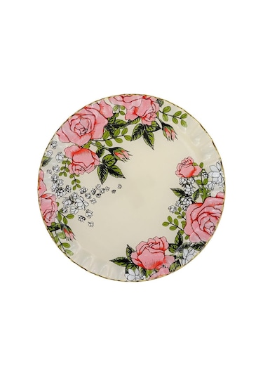 Glore Roseline Krem 6 Kişilik 26 Cm Cam Servis Tabağı 28097