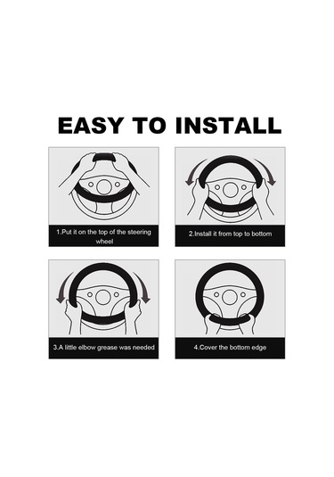 Yifomall 38cm Siyah Deri-silikon Araba Direksiyon Kılıfı - Kaymazsız, Nem Geçirir, Evrensel Uyum Otomobil, Suv, Karavan Siyah