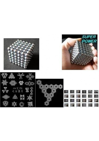 Neodyum Mıknatıs Neo Cube Küp 5mm Stres Topu 216 Adet