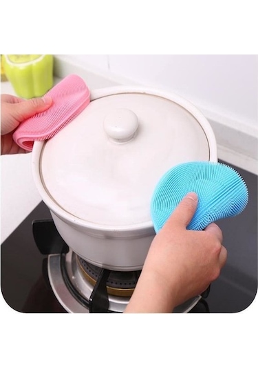 2 Adet Tükenmeyen Silikon Bulaşık Süngeri Çok Amaçlı Bez Tutacak N111153 Çok Renkli