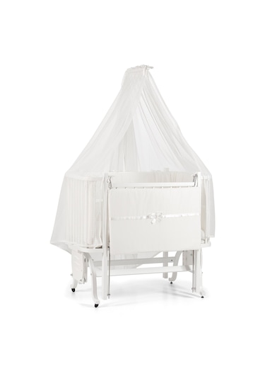 Meltem Kids Mood Sallanır Ahşap Anne Yanı Beşik 50x90 cm (beyaz-ekru) Ekru Meltem Kids Mood Sallanır Ahşap Anne Yanı Beşik 50x90 cm (beyaz-ekru) Ekru