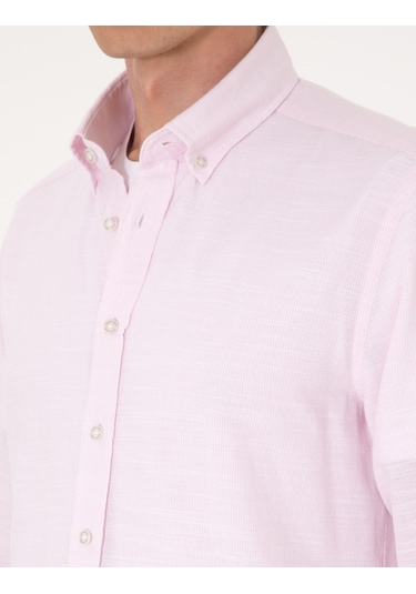 Pierre Cardin Erkek Nar Çiçeği Gömlek Desenli 50307101-vr239 Nar Çiçeği