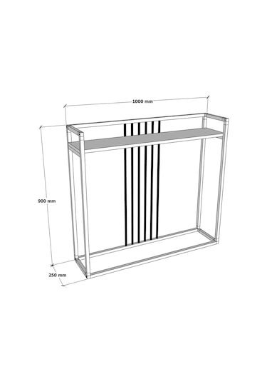 Nova Metal Dresuar Boru Detaylı Dekoratif Konsol Dresuar Beyaz