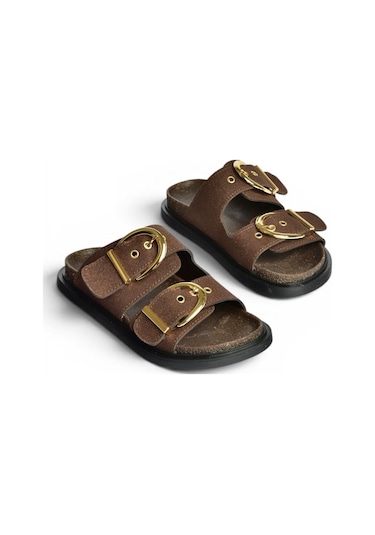 Fox Shoes U267732702 Kahverengi Süet Kadın Terlik