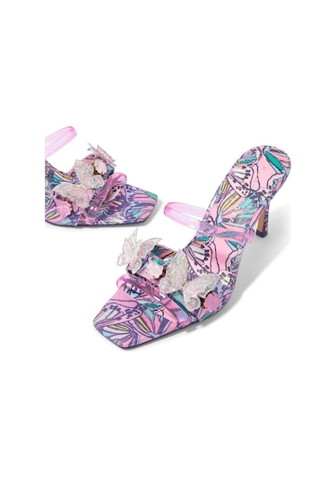 Kurt Geiger Butterfly Detaylı Mule Kadın Topuklu Sandalet Mor