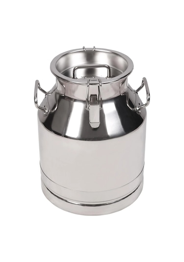 Melasty Süt Sağma Makinesi Paslanmaz Süt Güğümü 30 Litre İki Kulplu Kapaklı Ø208 Mm Geniş Ağız -1727