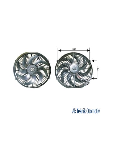 Fan Motoru 12V Universal Pervaneli S Kanat 14 Inch 504625734
