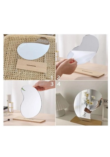Gaman Ahşap Standlı Masaüstü Asimetrik Makyaj Aynası