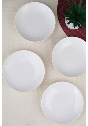 Tabak Evi Porselen Chic Çukur Tabak 19,50cm 550cc 4 Lü Krem