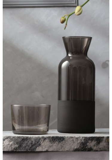 Rakle Matte Bardaklı Sürahi  Siyah 700 Cc