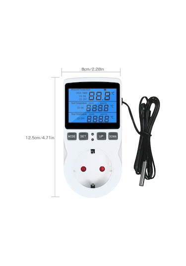 Gajeena Çift Modlu Akıllı Termostat Prizi: Isıtma Ve Soğutma, Zamanlayıcılı, -40 C Den 120 C Ye, 16a/3680w, Eu Fiş