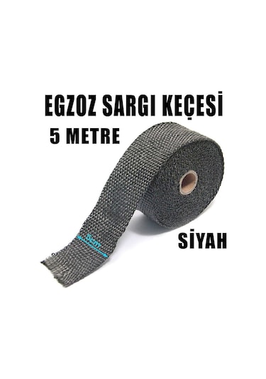 Egzoz Yanmaz Sargı Keçesi 5 Metre Siyah