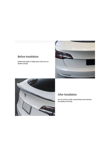 Tesla Model Y 2021+ Bagaj Üstü Piano Black Spoiler