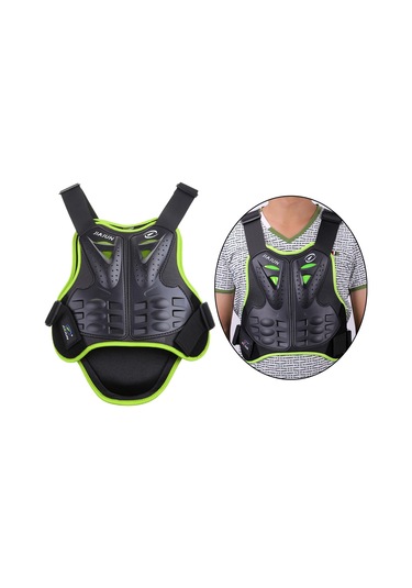Suntek Dirtbike Green M Için Motosiklet Koruma Yeleği Omurga