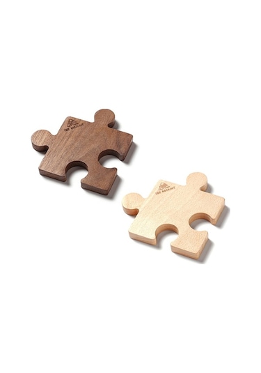 Ebitda Ahşap Kupa Altlığı Kayın Ceviz, Isı Yalıtım Kupa Matı Yapboz Şekli, Çok Renkli Çok Renkli