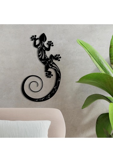 Homyl Metal Gecko Kertenkele Duvar I Sundurma Dekorasyon 30cmx18,4cm