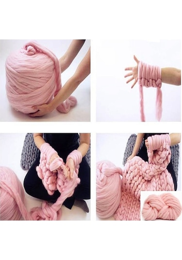 Reedark Kalın Örgü İpi İle Kolay Battaniye - Ev Dekoru Ve Hediye İçin Yumuşak Ve Sıcak Bej