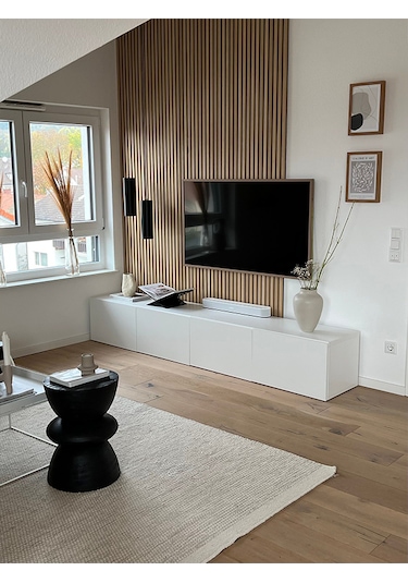 100x240 Cm Koyu Meşe Renk Akustik Ahşap Duvar Paneli