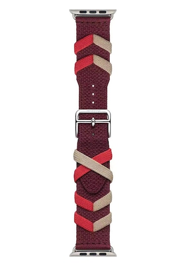 Noktaks İos Uyumlu Watch 7 45mm Kordon Krd-97 Sarmal Örgü Tasarımlı Kordon