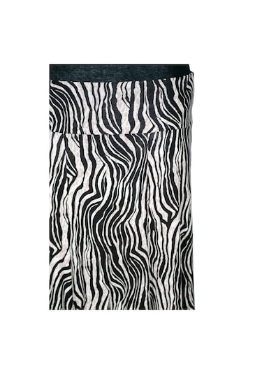 Barem Kadın Arzu Korsajlı 6 Parçalı Desenli Penye Siyah Etek D57 Siyah